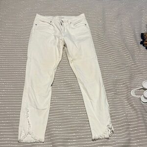 Loft White Jeans w/ raw hem